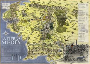 Mapa Tierra Media póster