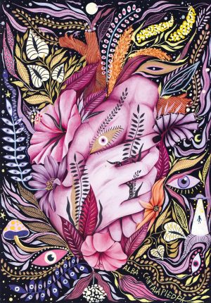 Corazón vegetación intervenido